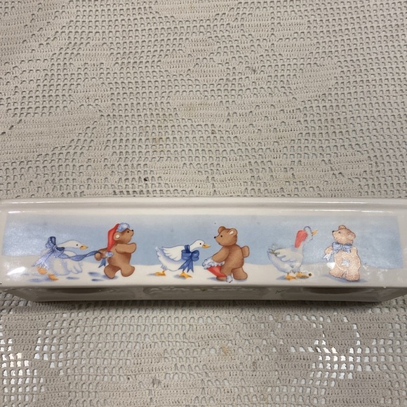 Vintage House of Lloyd Ceramic Christmas Bear and Goose Cracker Tray - Picture 5 of 7